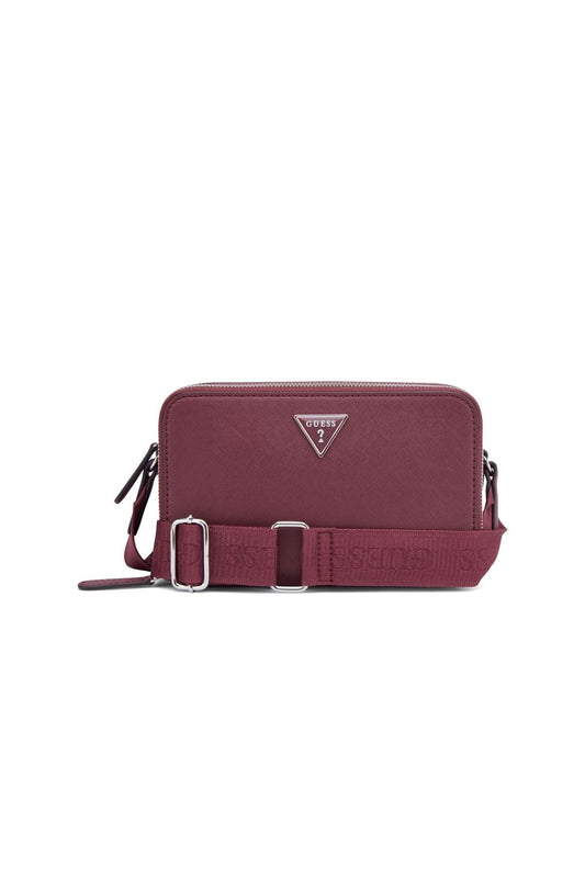 Viviette Double Zip Crossbody Bag - Oxblood