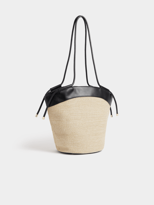 Luella Raffia Drawstring Basket Shopper Bag Luella Bellabags