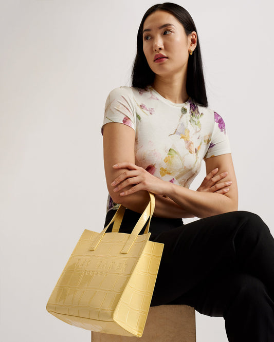 Women's Reptcon-Croc Effect Small Icon Bag Lt-Yellow Ted Baker South Africa Bellabags