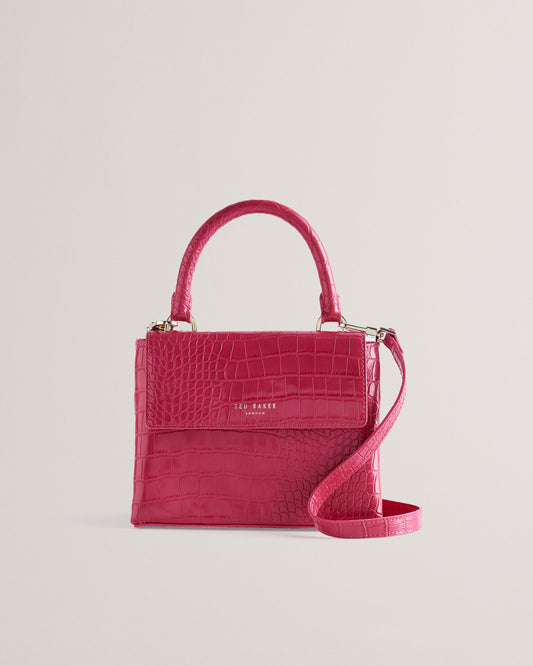 Women's Aynaya-Croc Effect Top Handle Small Bag Brt-Pink Ted Baker South Africa Bellabags