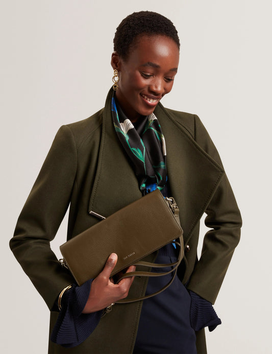 TWYYLA: Leather Elongated Shoulder Bag - Bellabags Ted Baker