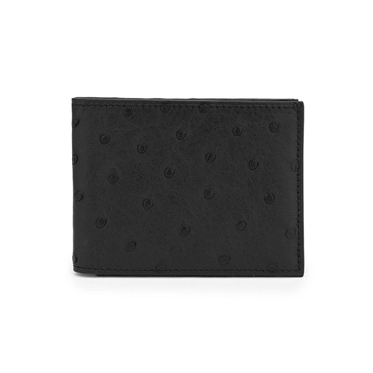 Black Alaska Ostrich Quill Leather Wallet Bellabags Bellabags