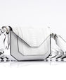White Lee Ostrich Leather Shoulder Bag Bellabags Bellabags