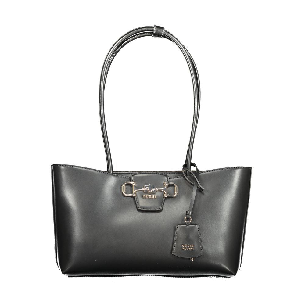 Guess Jeans Nero Poliuretano Woman Handbag Guess Jeans Xosier