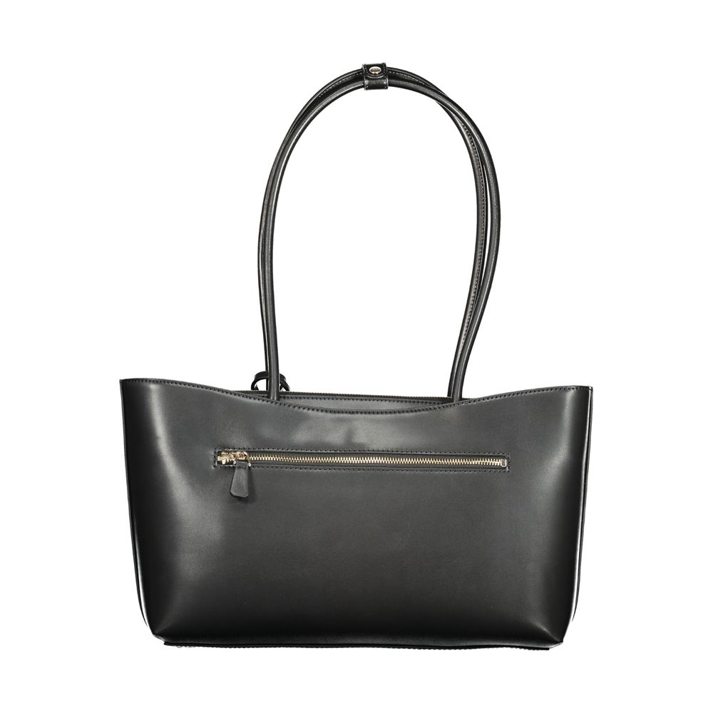 Guess Jeans Nero Poliuretano Woman Handbag Guess Jeans Xosier