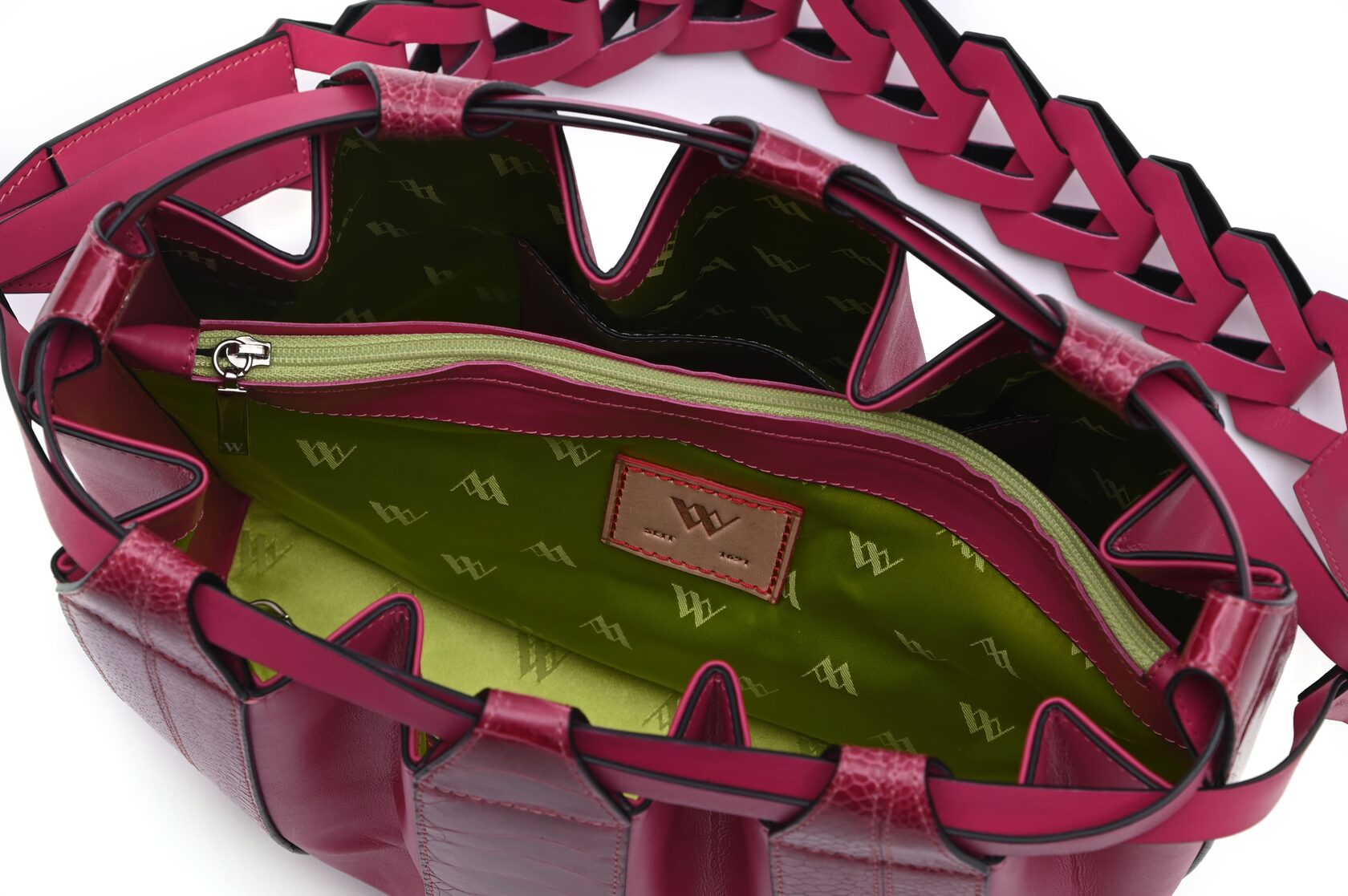 Pink Lyra Ostrich Leather Crossbody Bag Bellabags Bellabags