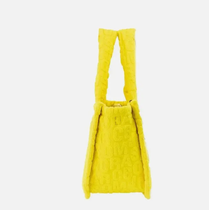 Marc Jacobs The Monogram Terry Tote Small Golden Kiwi Shoulder Bag Purse Marc Jacobs