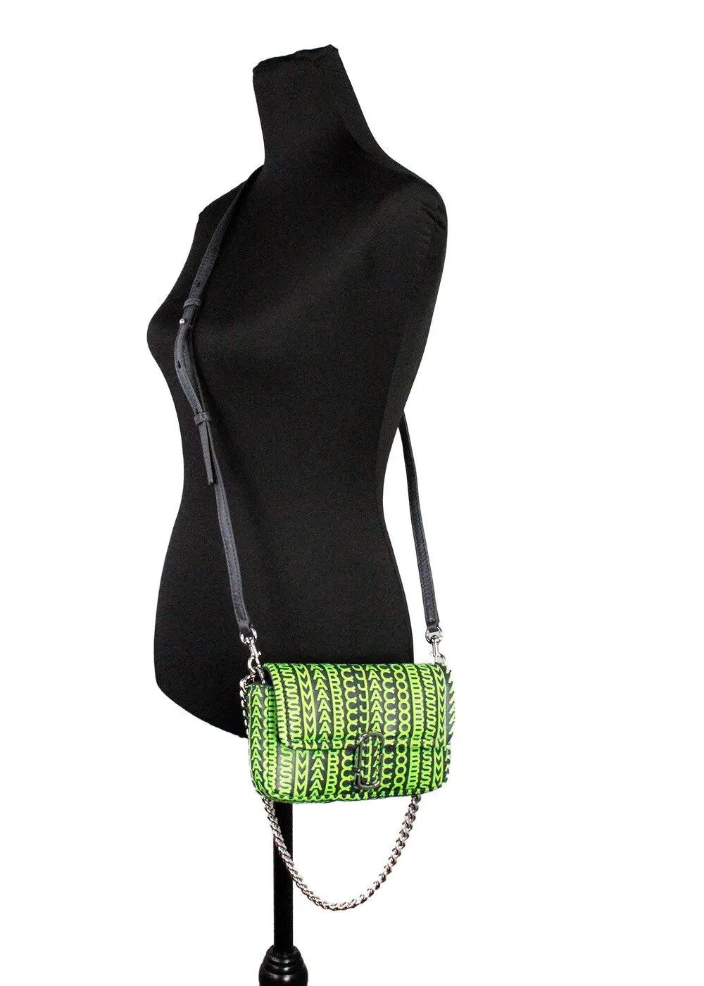 Marc Jacobs Neon Green The Monogram Leather J Marc Mini Shoulder Bag Crossbody Marc Jacobs