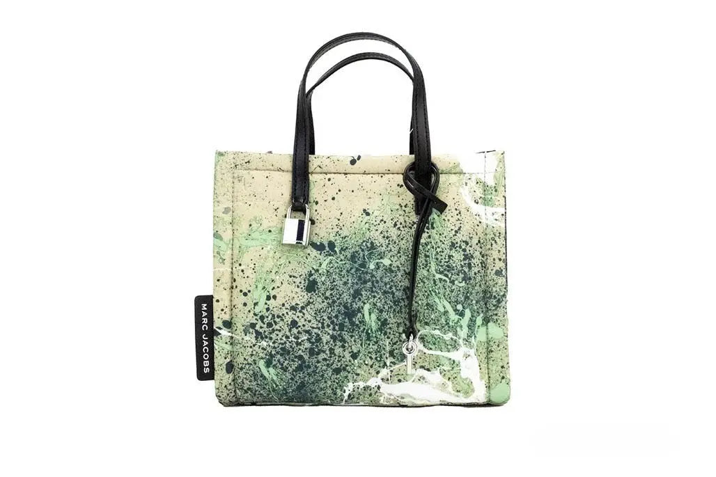 Marc Jacobs Mini Green Multi Splatter Paint Print Nylon Crossbody Tote Handbag Marc Jacobs