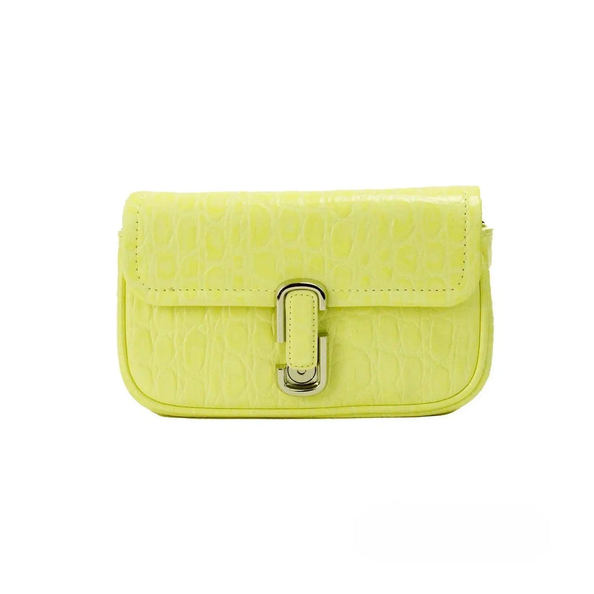 Marc Jacobs The Mini Shoulder Bag Yellow Embossed Leather Crossbody Bag Marc Jacobs