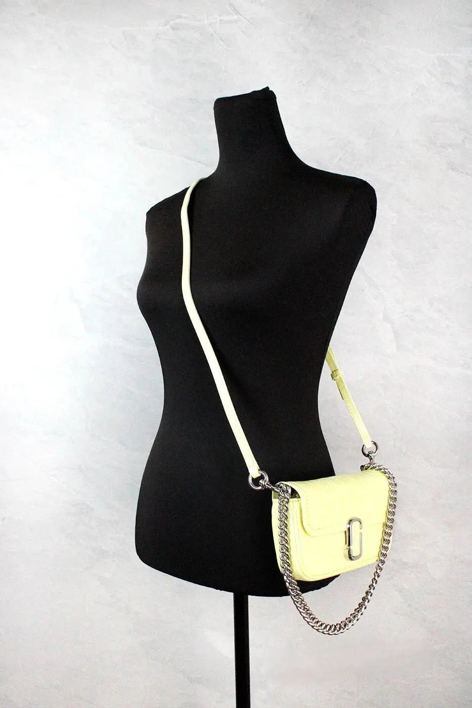 Marc Jacobs The Mini Shoulder Bag Yellow Embossed Leather Crossbody Bag Marc Jacobs