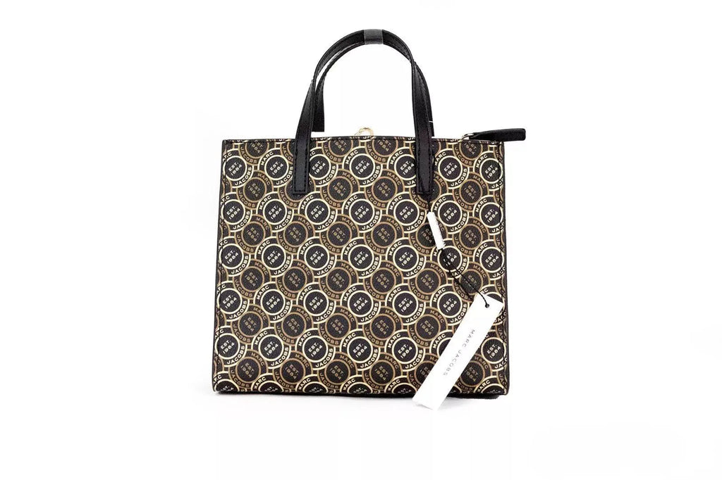 Marc Jacobs Mini Grind Signet Printed Leather Crossbody Tote Handbag Purse Marc Jacobs