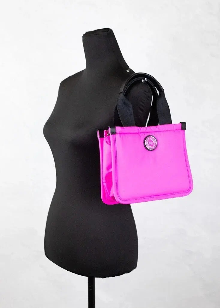 Marc Jacobs Small Neon Fuchsia Nylon Fabric Tote Convertible Bag Purse Marc Jacobs