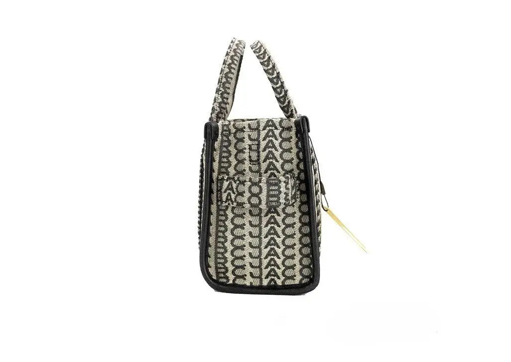 Marc Jacobs The Monogram Beige Mini Tote Woven Jacquard Canvas Crossbody Handbag Marc Jacobs