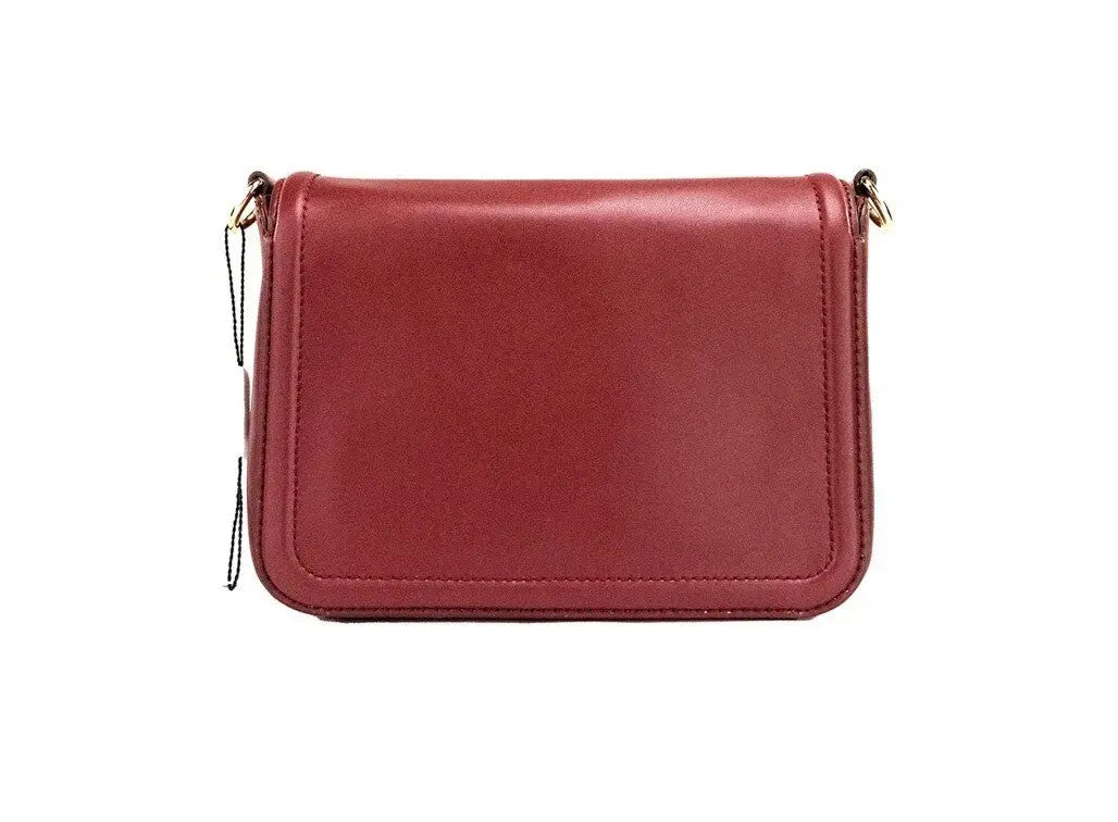 Marc Jacobs Medium Metal Signet Syrah Smooth Leather Flap Crossbody Purse Bag Marc Jacobs