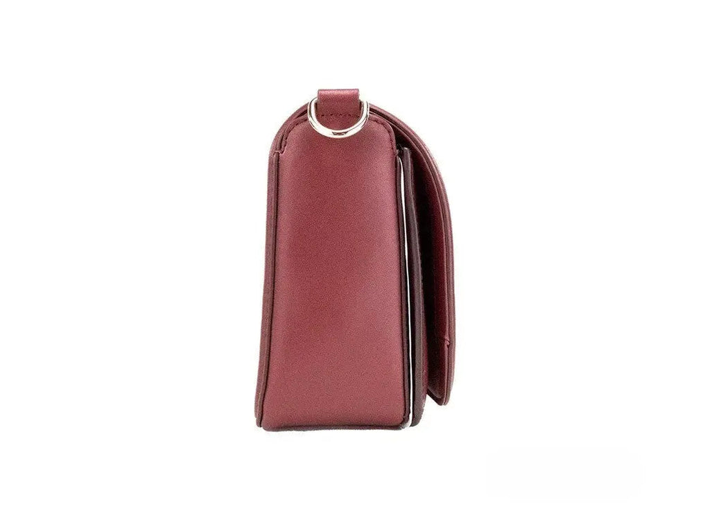 Marc Jacobs Medium Metal Signet Syrah Smooth Leather Flap Crossbody Purse Bag Marc Jacobs