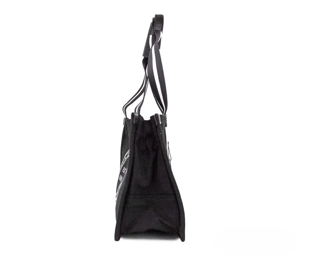 Marc Jacobs Medium Black Canvas Fabric Shoulder Convertible Tote Purse Bag Marc Jacobs