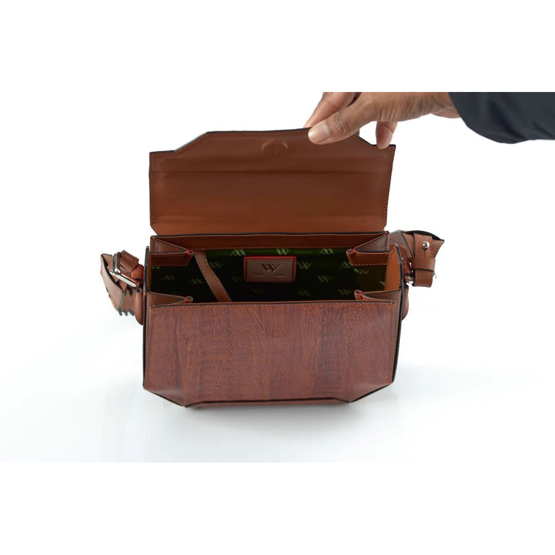 Light Brown Lia Ostrich Leather Shoulder Bag Bellabags Bellabags