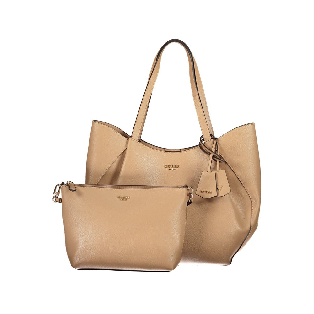 Guess Jeans Beige Polyurethane Women's Bag with Shoulder Handles Guess Jeans Xosier