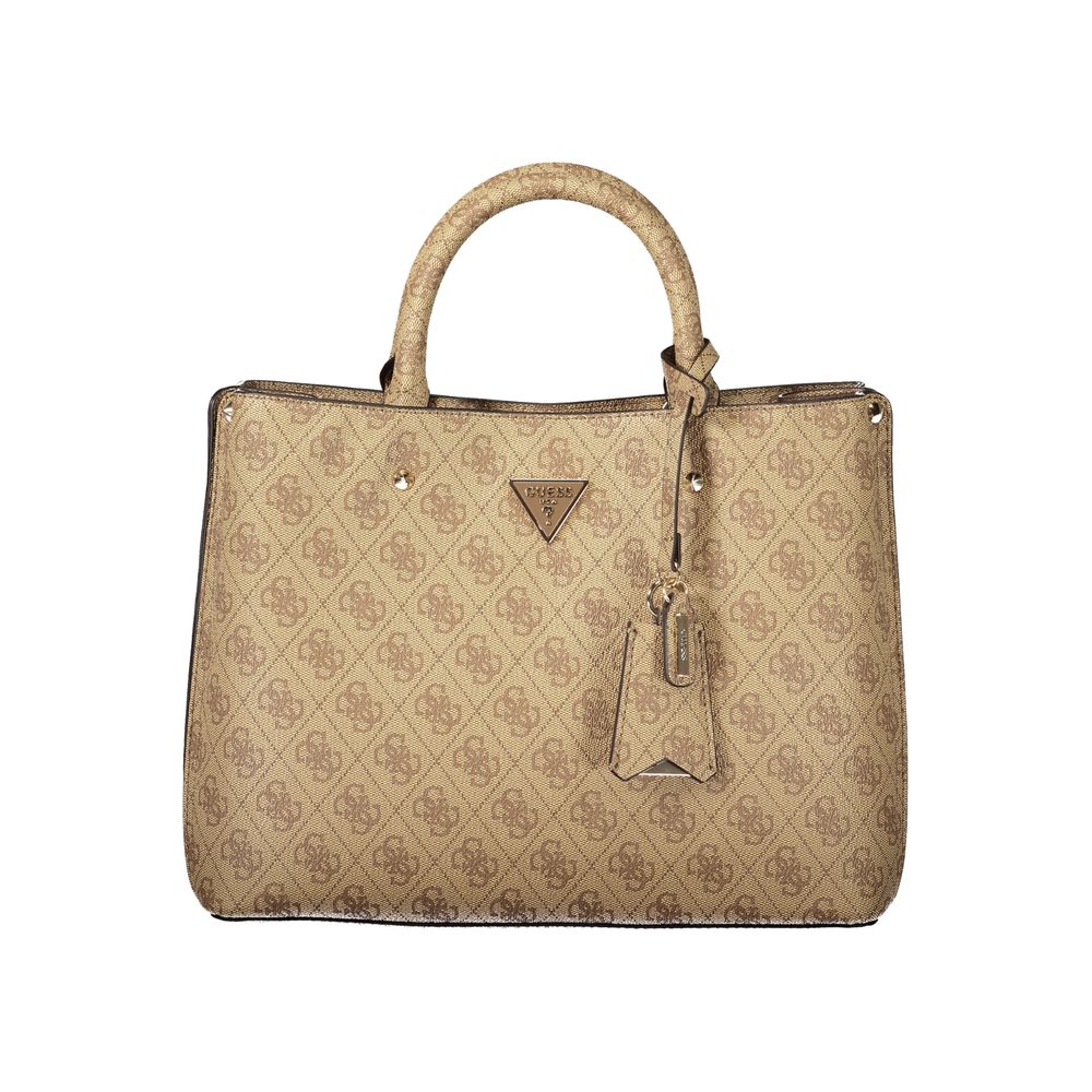 Guess Jeans Beige Leather Women's Bag with Handles and Shoulder Strap Guess Jeans Xosier