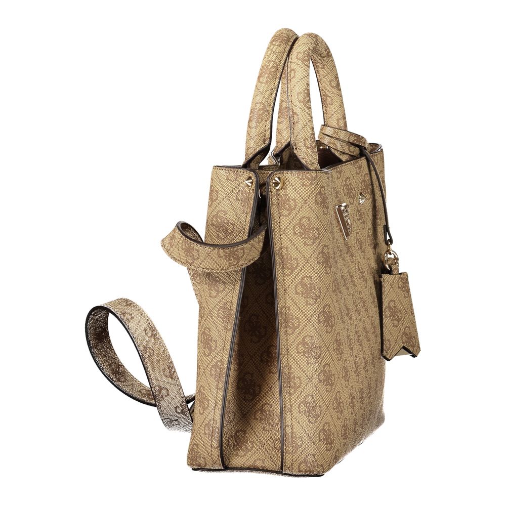 Guess Jeans Beige Leather Women's Bag with Handles and Shoulder Strap Guess Jeans Xosier