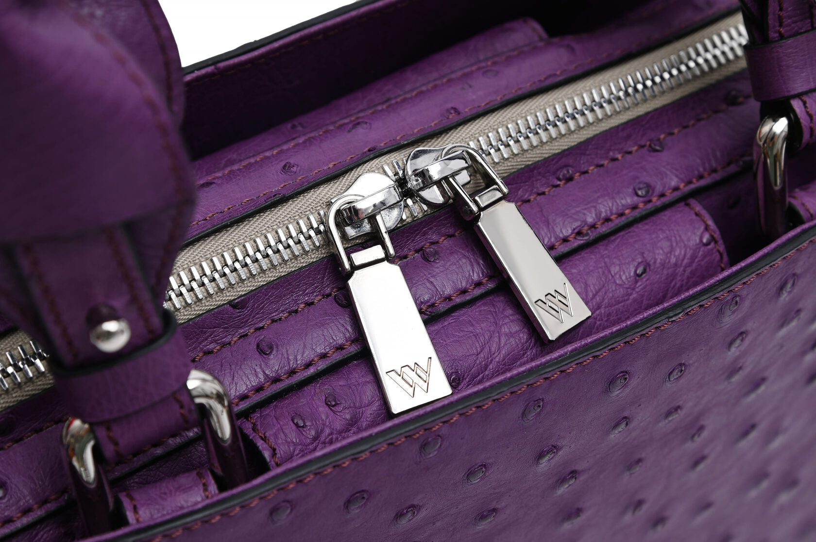 Purple Lexington Ostrich Quill Leather Business Bag Bellabags Bellabags