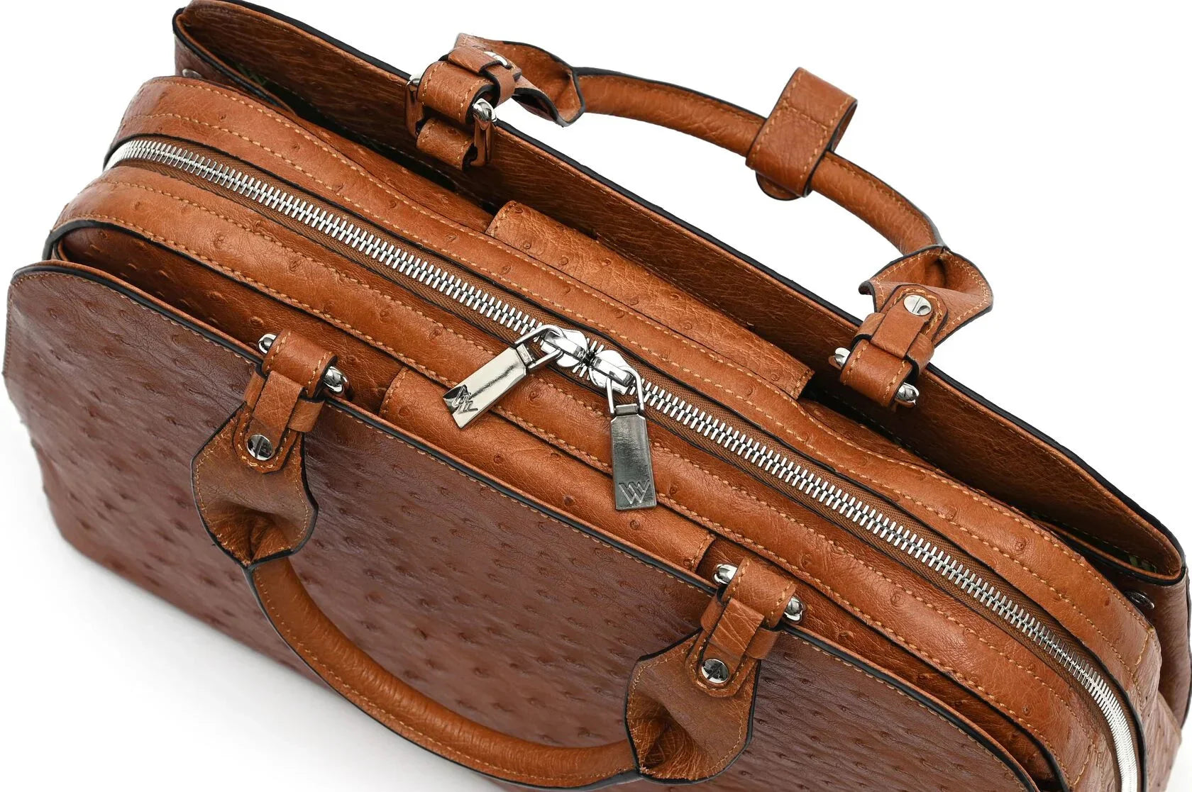 Light Brown Lexington Ostrich Leather Business Bag Bellabags Bellabags