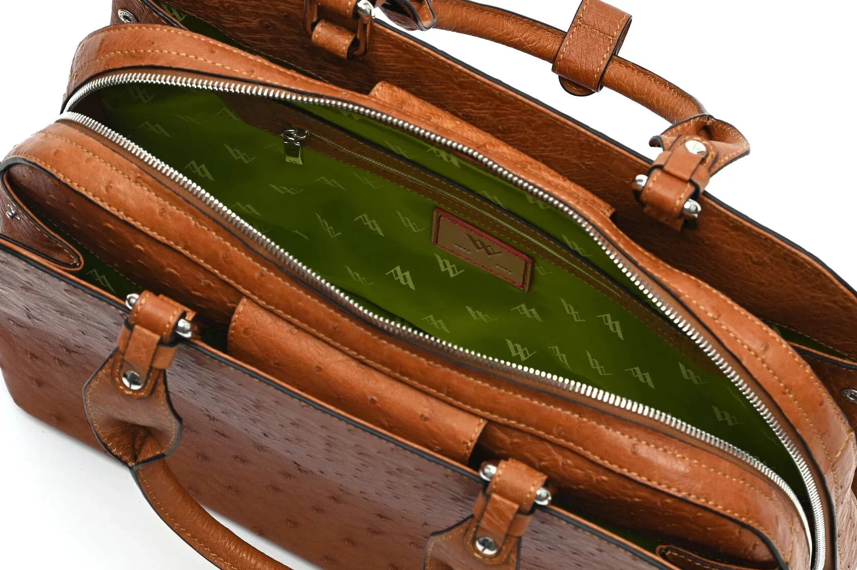 Light Brown Lexington Ostrich Leather Business Bag Bellabags Bellabags