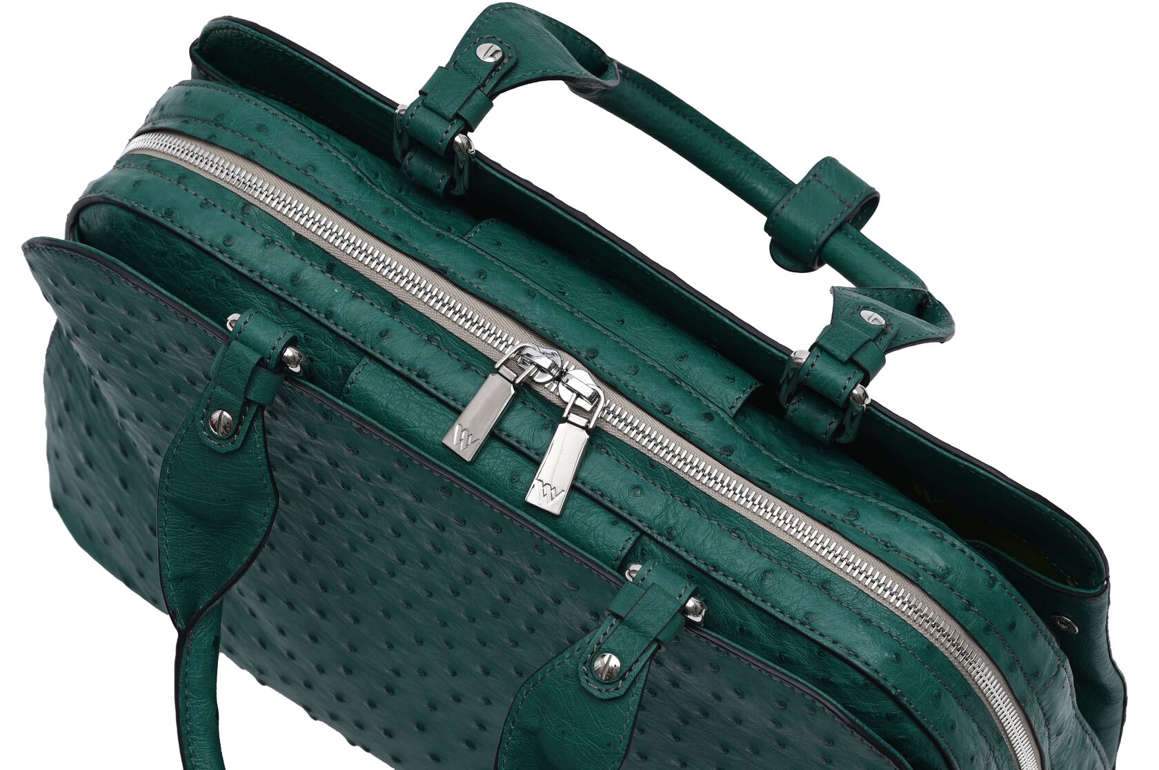 Green Lexington Ostrich Leather Business Bag Bellabags Bellabags
