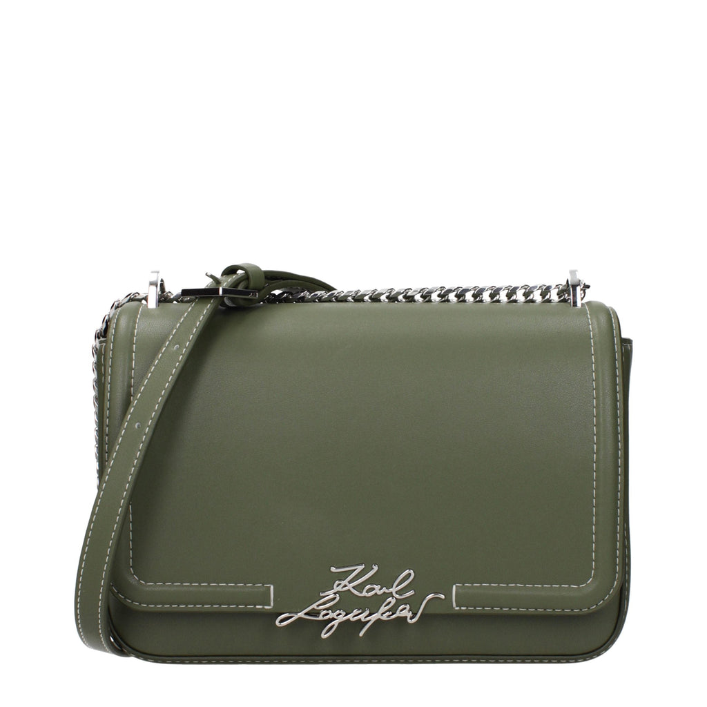 Karl Lagerfeld Green Leather Shoulder Bag Karl Lagerfeld Xosier