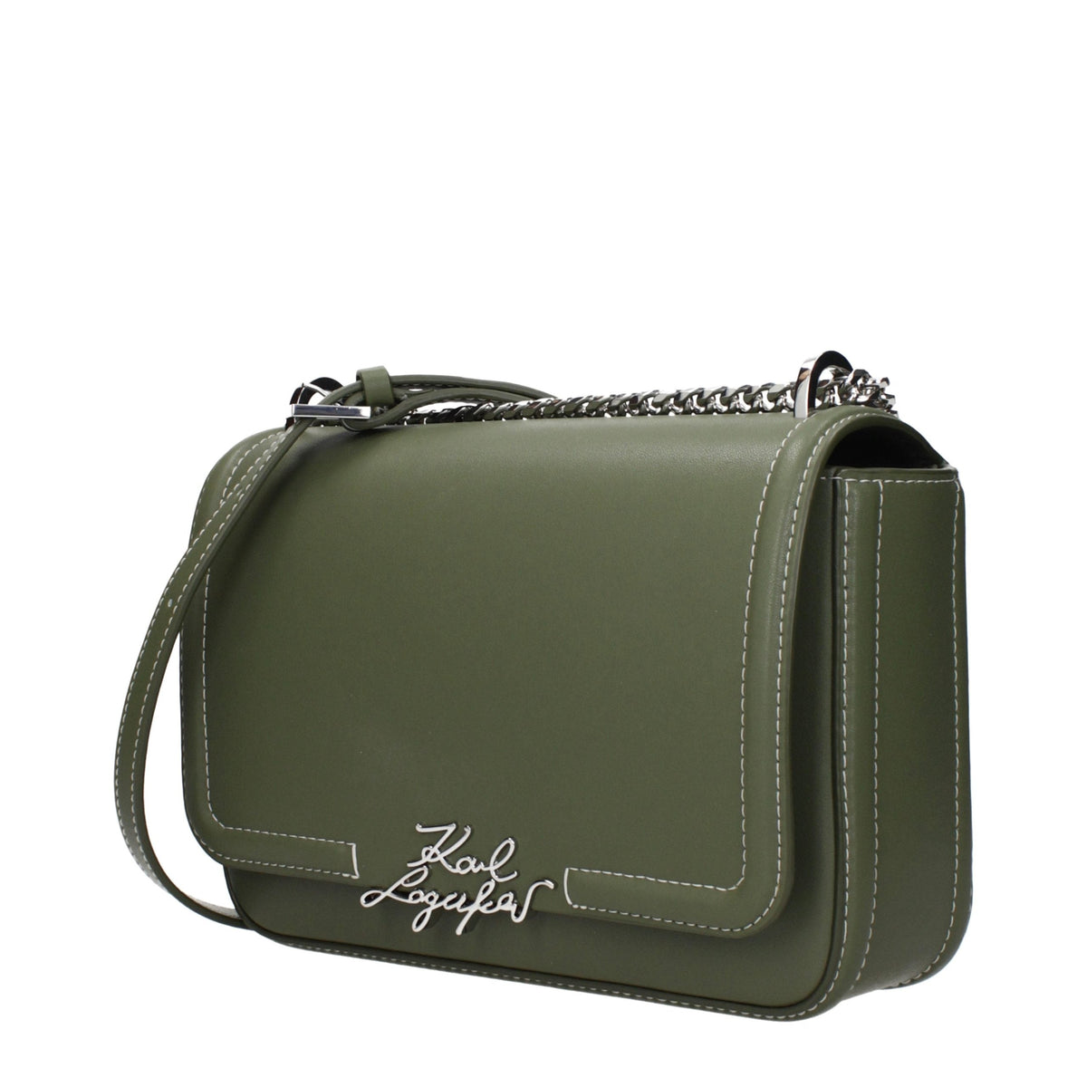 Karl Lagerfeld Green Leather Shoulder Bag Karl Lagerfeld Xosier