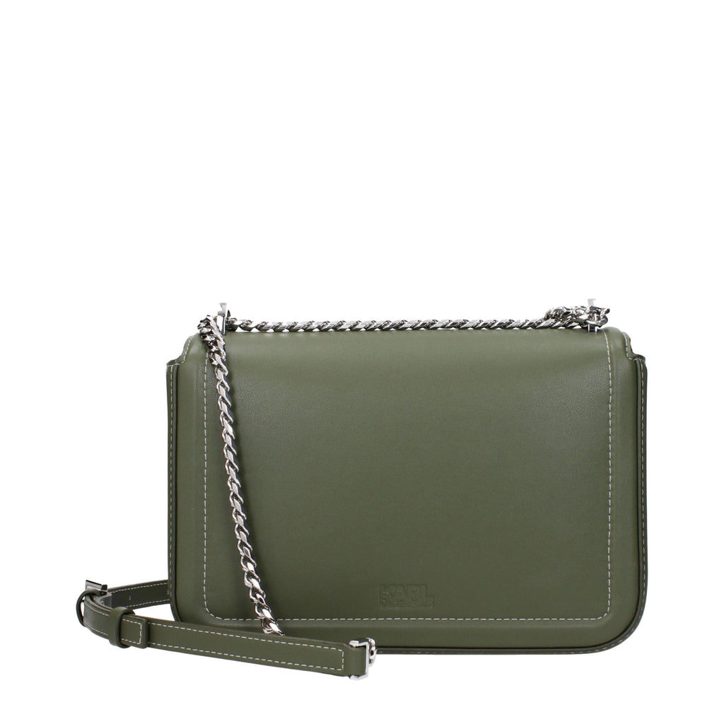 Karl Lagerfeld Green Leather Shoulder Bag Karl Lagerfeld Xosier