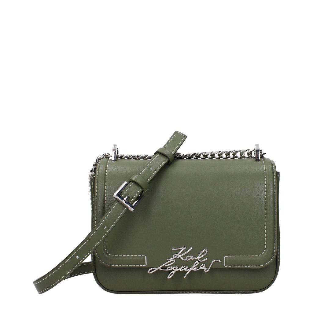 Karl Lagerfeld Green Leather Crossbody Bag Karl Lagerfeld Xosier