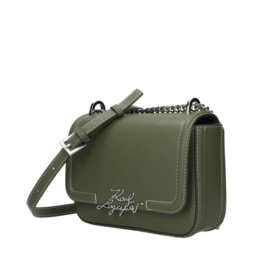 Karl Lagerfeld Green Leather Crossbody Bag Karl Lagerfeld Xosier