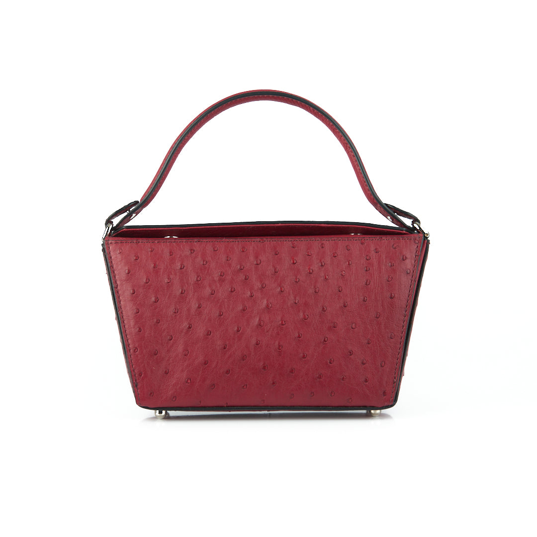 Red Lottie Ostrich Leather Crossbody Bag Bellabags Bellabags