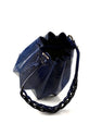 Blue Venutti Ostrich Leather Bucket Bag Bellabags Bellabags