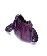 Purple Luna Crocodile Leather Shoulder Bag Bellabags Bellabags