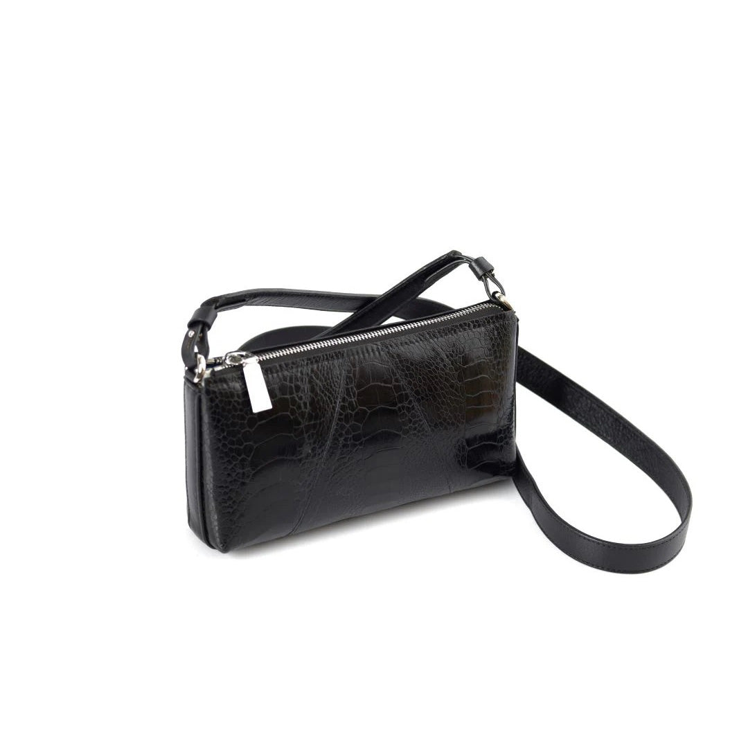 Black Los Angeles Ostrich Leather Purse Bellabags Bellabags