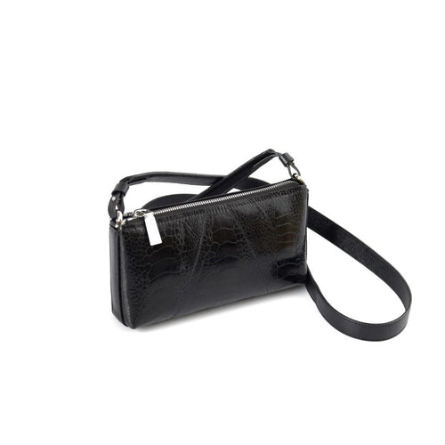 Black Los Angeles Ostrich Leather Purse Bellabags Bellabags
