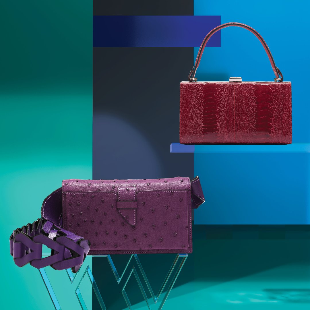 White Georgia Ostrich Leather Clutch Bag Bellabags Bellabags