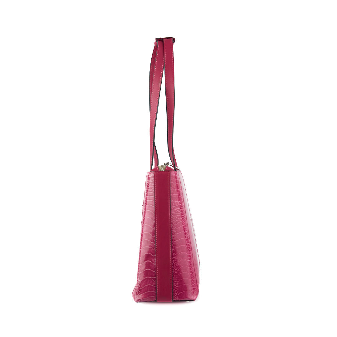 Pink Lilibet Ostrich Leather Tote Bag Bellabags Bellabags