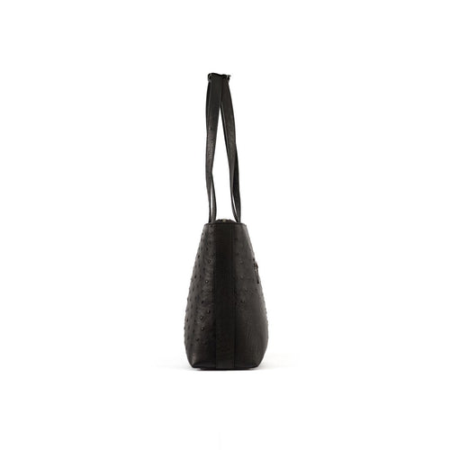 Black Lilibet Ostrich Leather Tote Bag Bellabags Bellabags