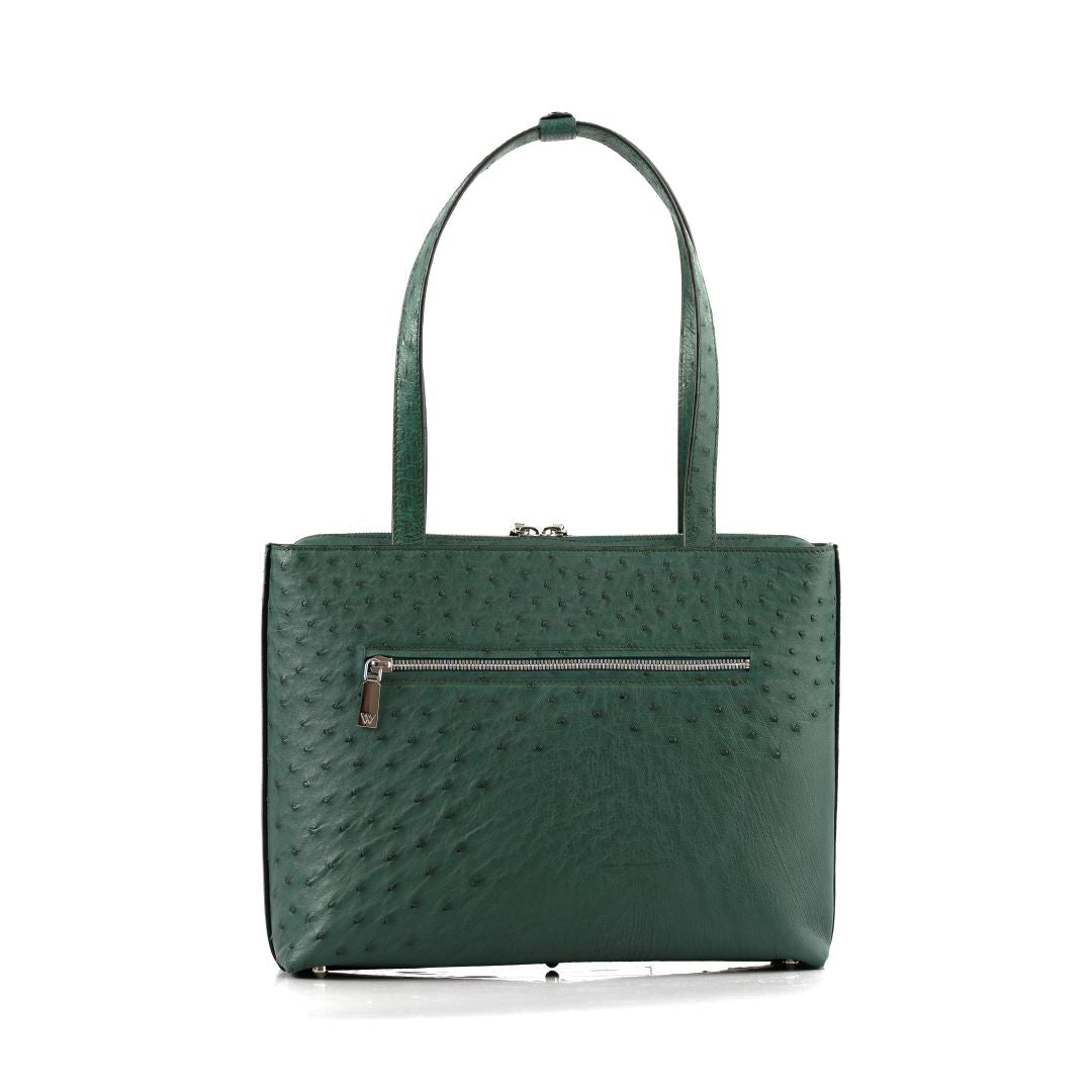 Green Lilibet Ostrich Leather Tote Bag Bellabags Bellabags