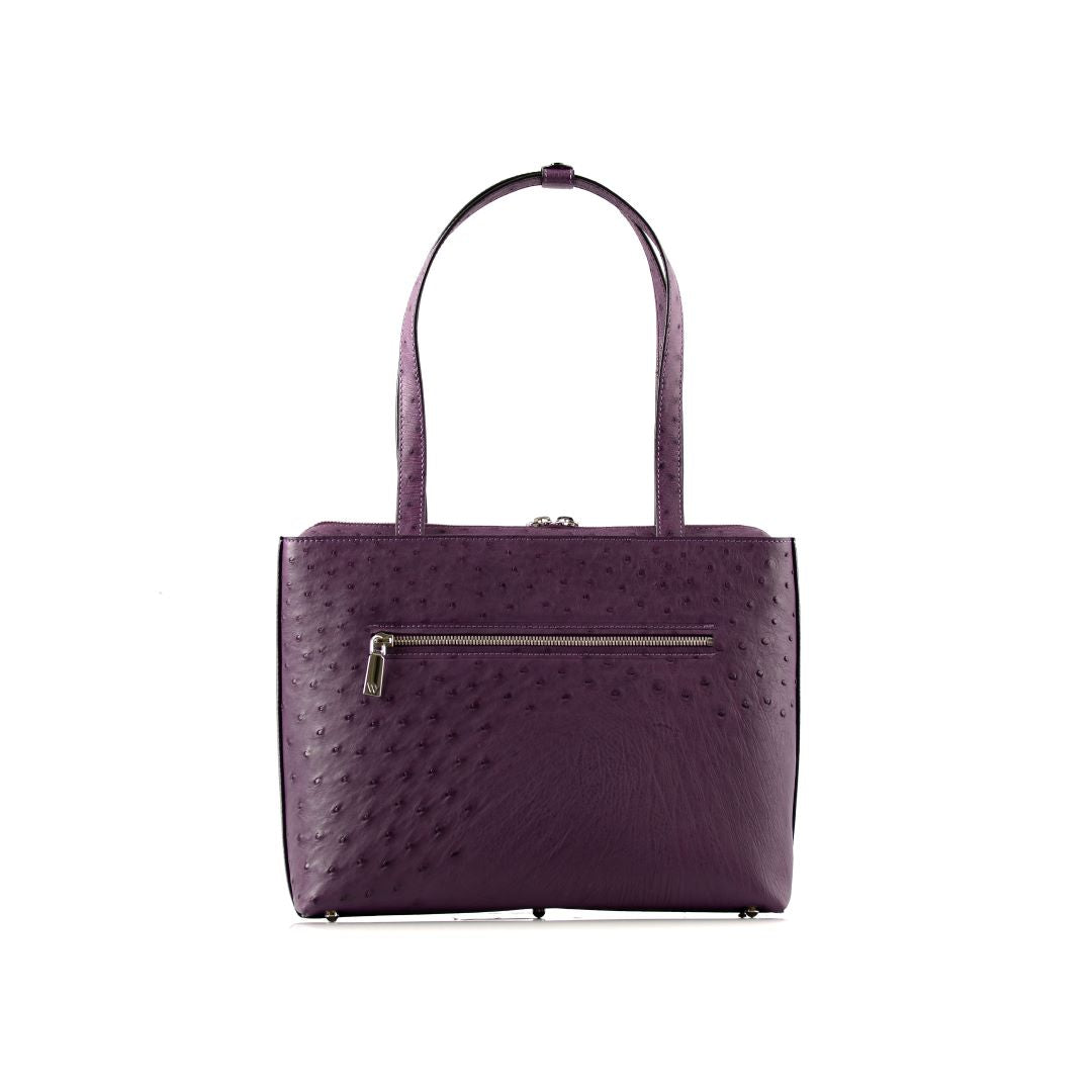 Purple Lilibet Ostrich Leather Tote Bag Bellabags Bellabags