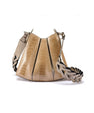 Nude Luna Ostrich Leather Shoulder Bag Bellabags Bellabags