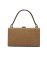 Beige Libby Ostrich Leather Evening Bag Bellabags Bellabags