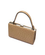 Beige Libby Ostrich Leather Evening Bag Bellabags Bellabags