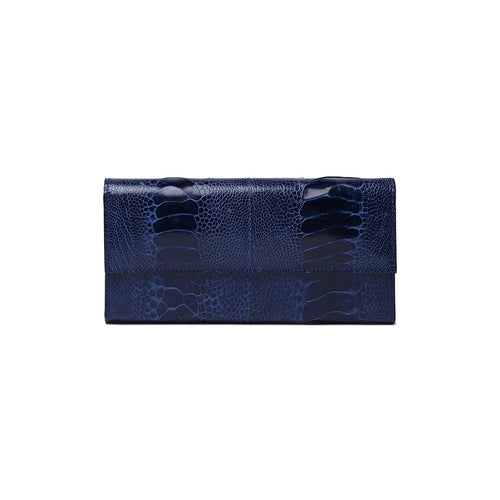 Blue Mississippi Ostrich Leather Purse Bellabags Bellabags