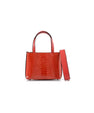 Red Lily Ostrich Leather Shoulder Bag Bellabags Bellabags
