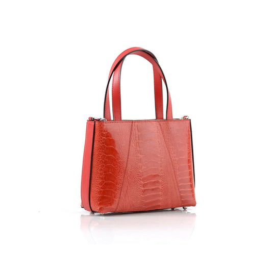 Red Lily Ostrich Leather Shoulder Bag Bellabags Bellabags